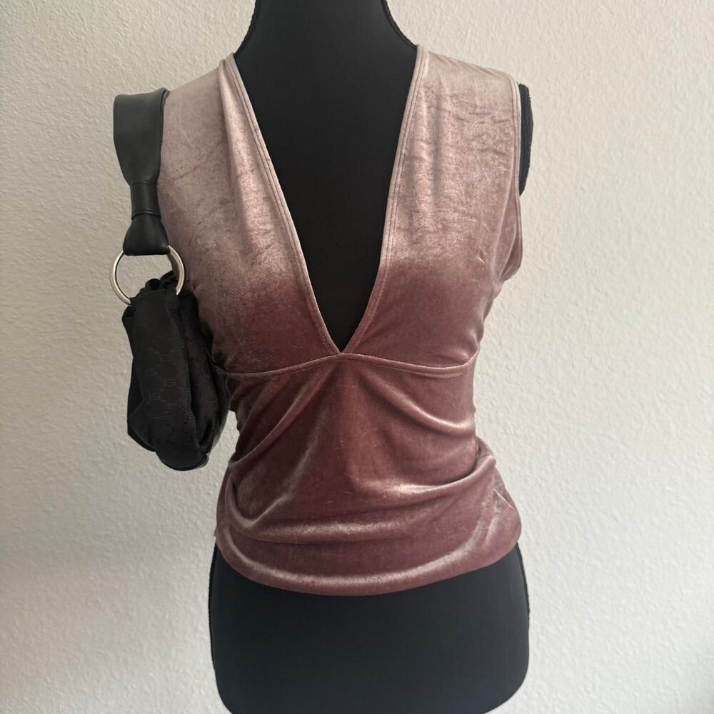 VINTAGE Y2K Forever-21 Women's Pink and Brown Blouse